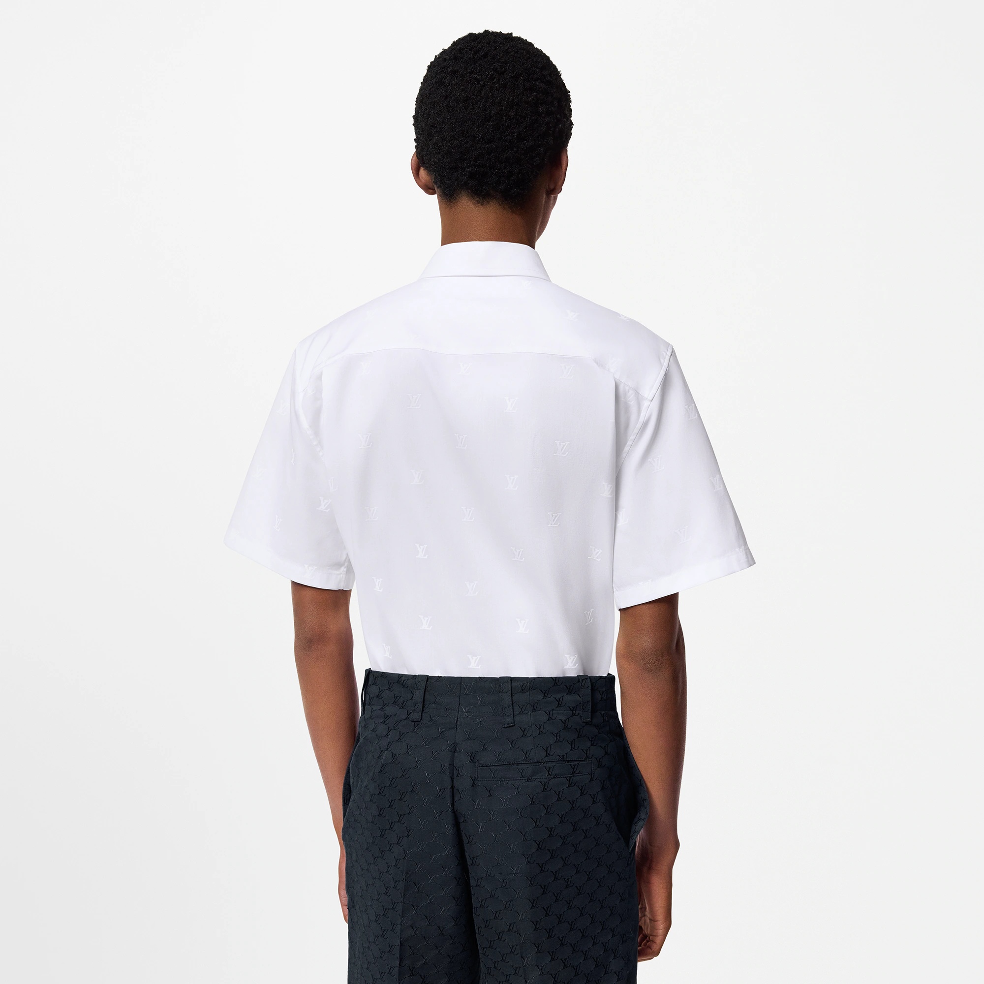 Louis Vuitton Short-Sleeved LV Blason Cotton Printed Oxford