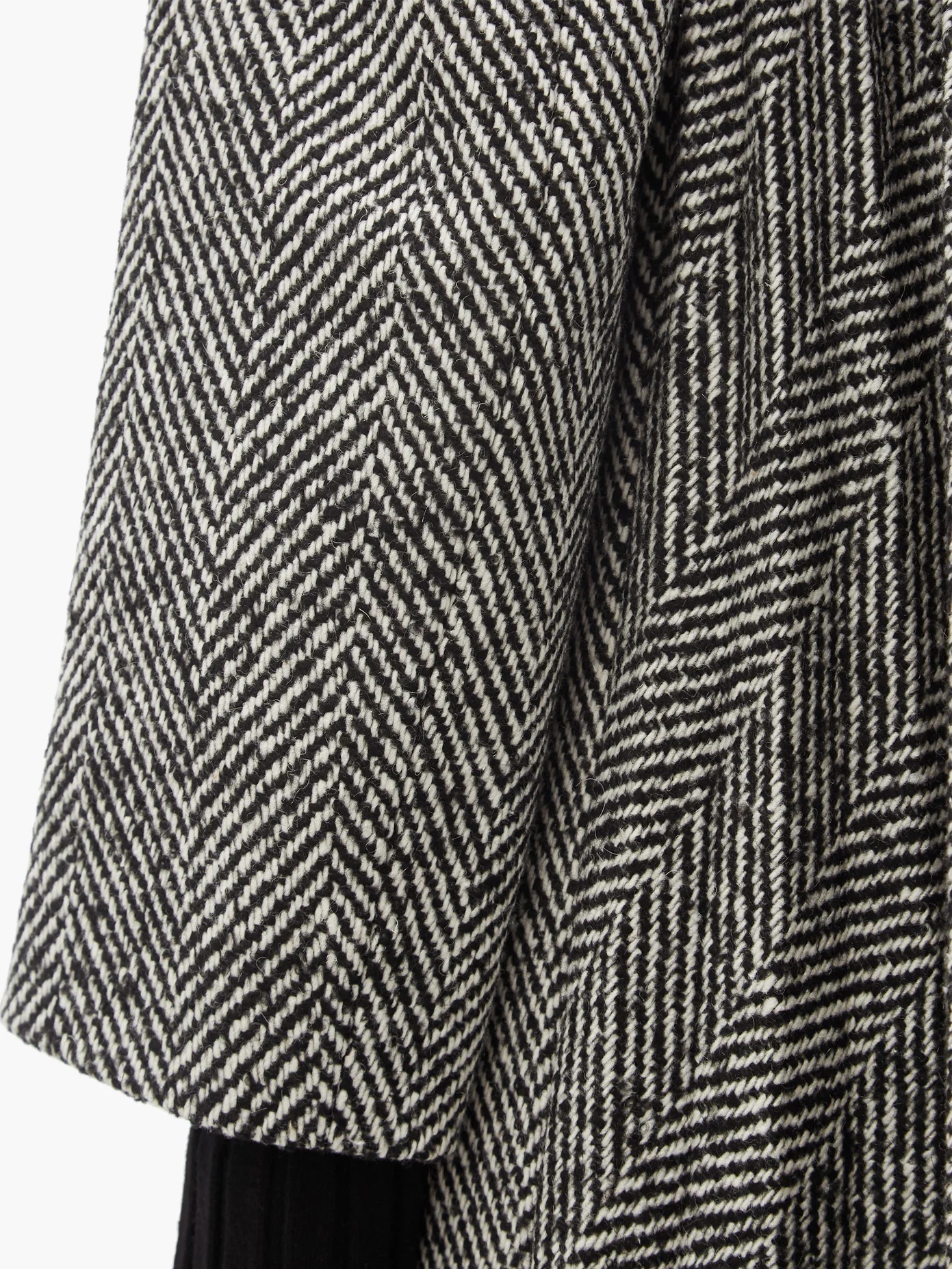 Pleated-back herringbone coat - 3