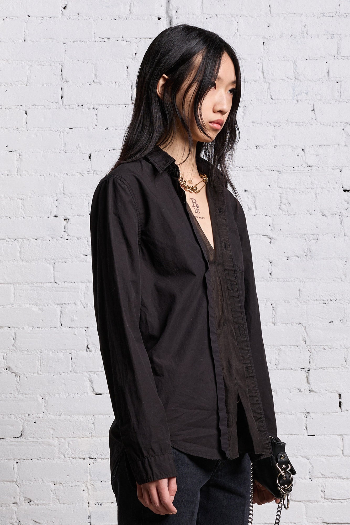 FOLDOUT SHIRT - BLACK OVERDYE - 5