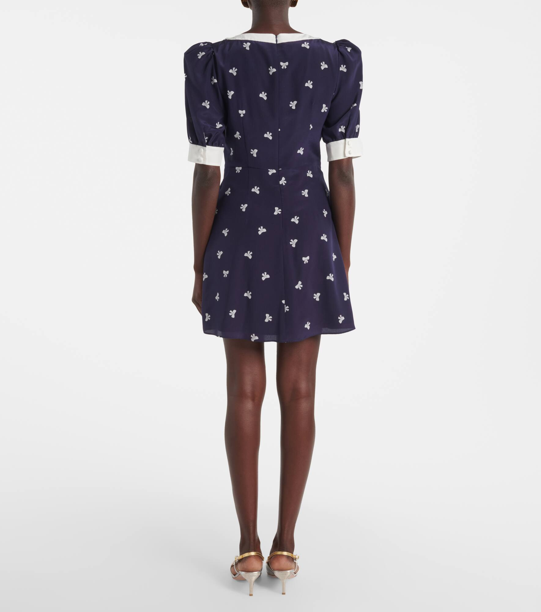 Bow-detail polka-dot silk minidress - 3