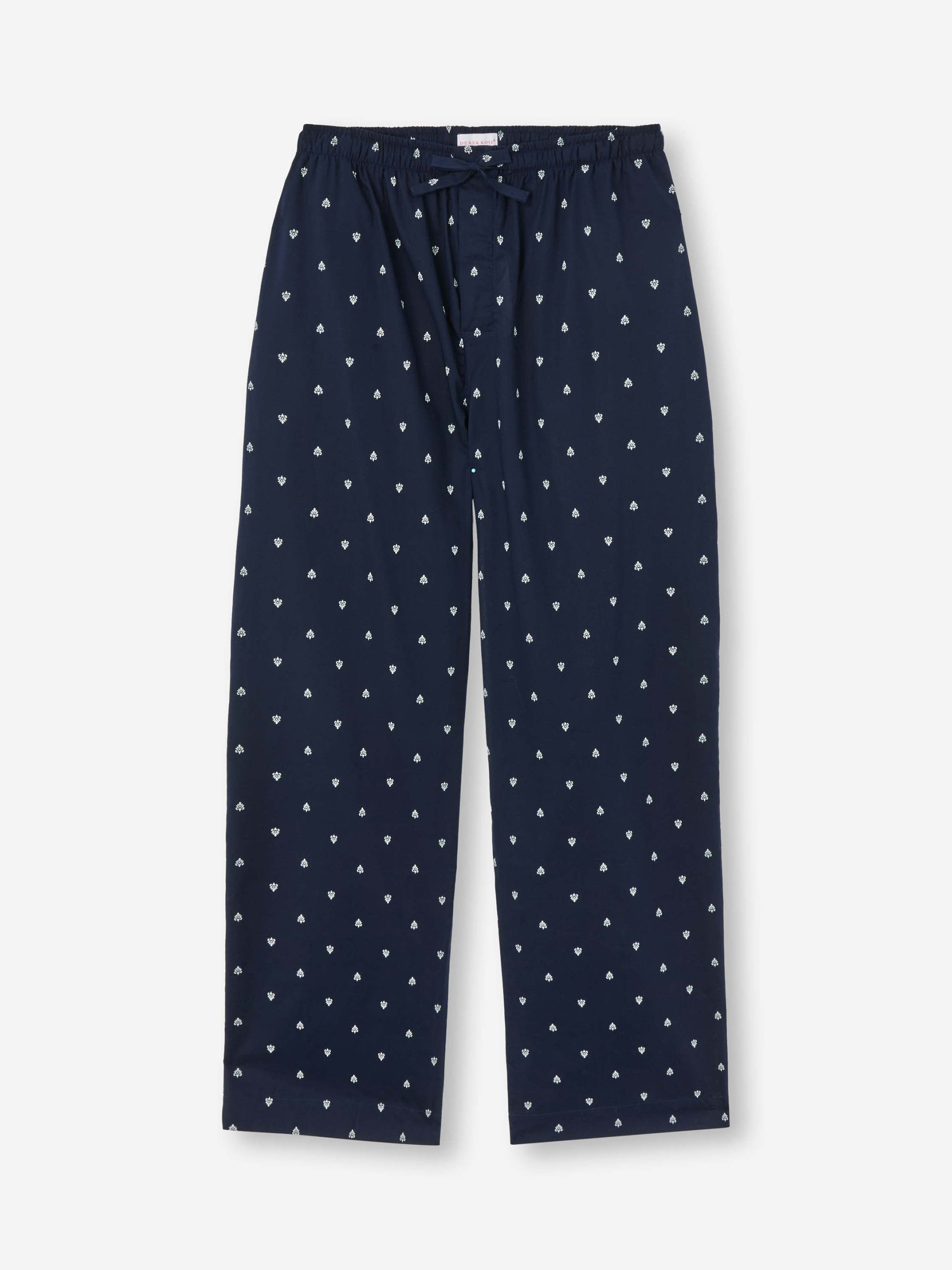 Men's Lounge Pants Cotton Batiste Navy Paisley Motif - 2