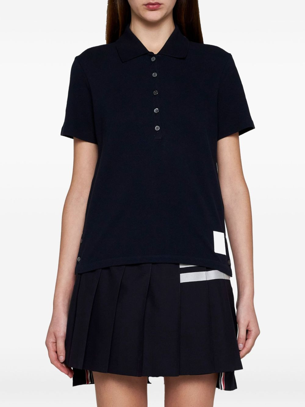 stripe-trim polo top - 2
