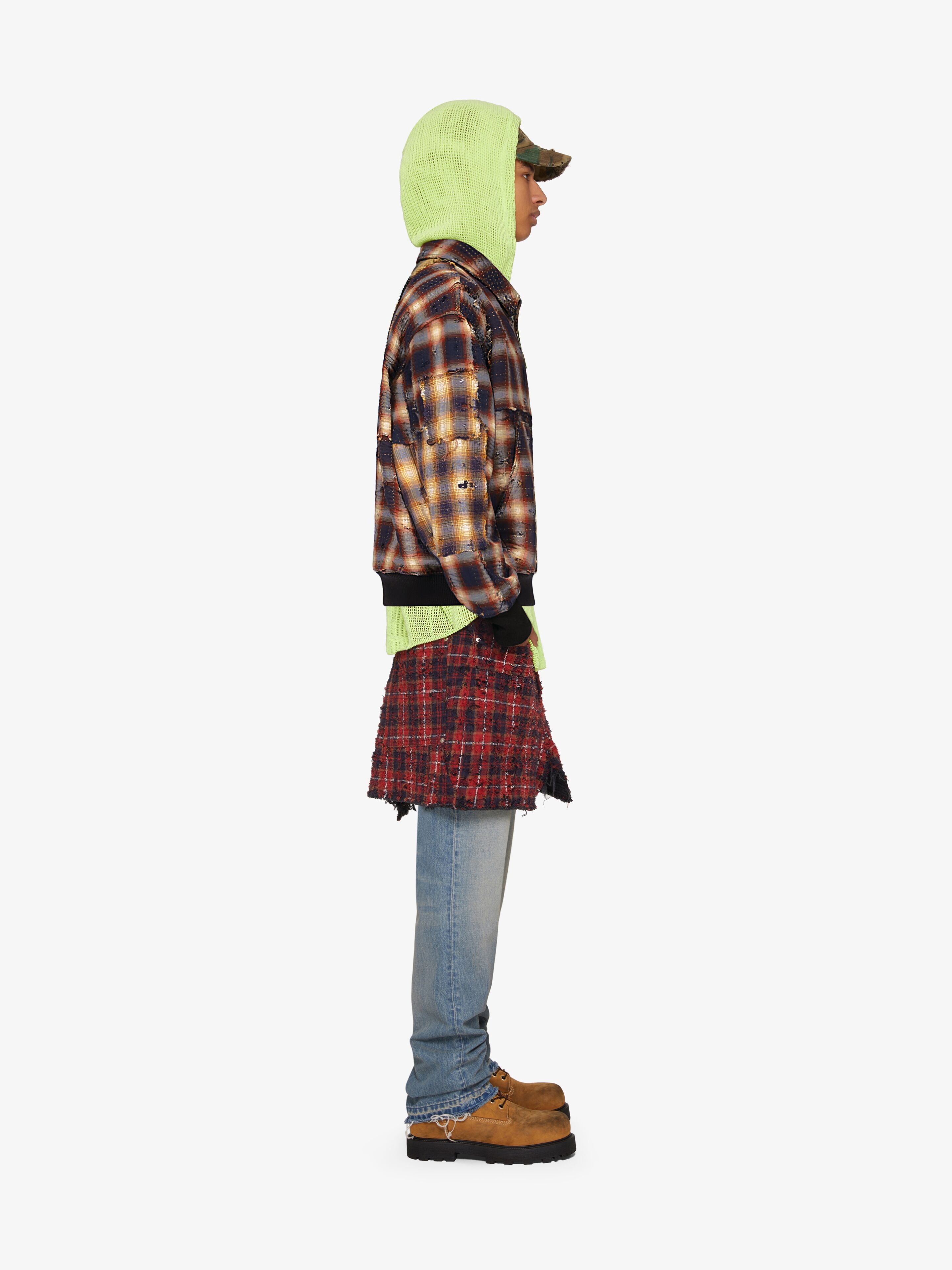 OVERSIZED JACKET IN BORO-EFFECT DESTROYED CHECKED DENIM - 3