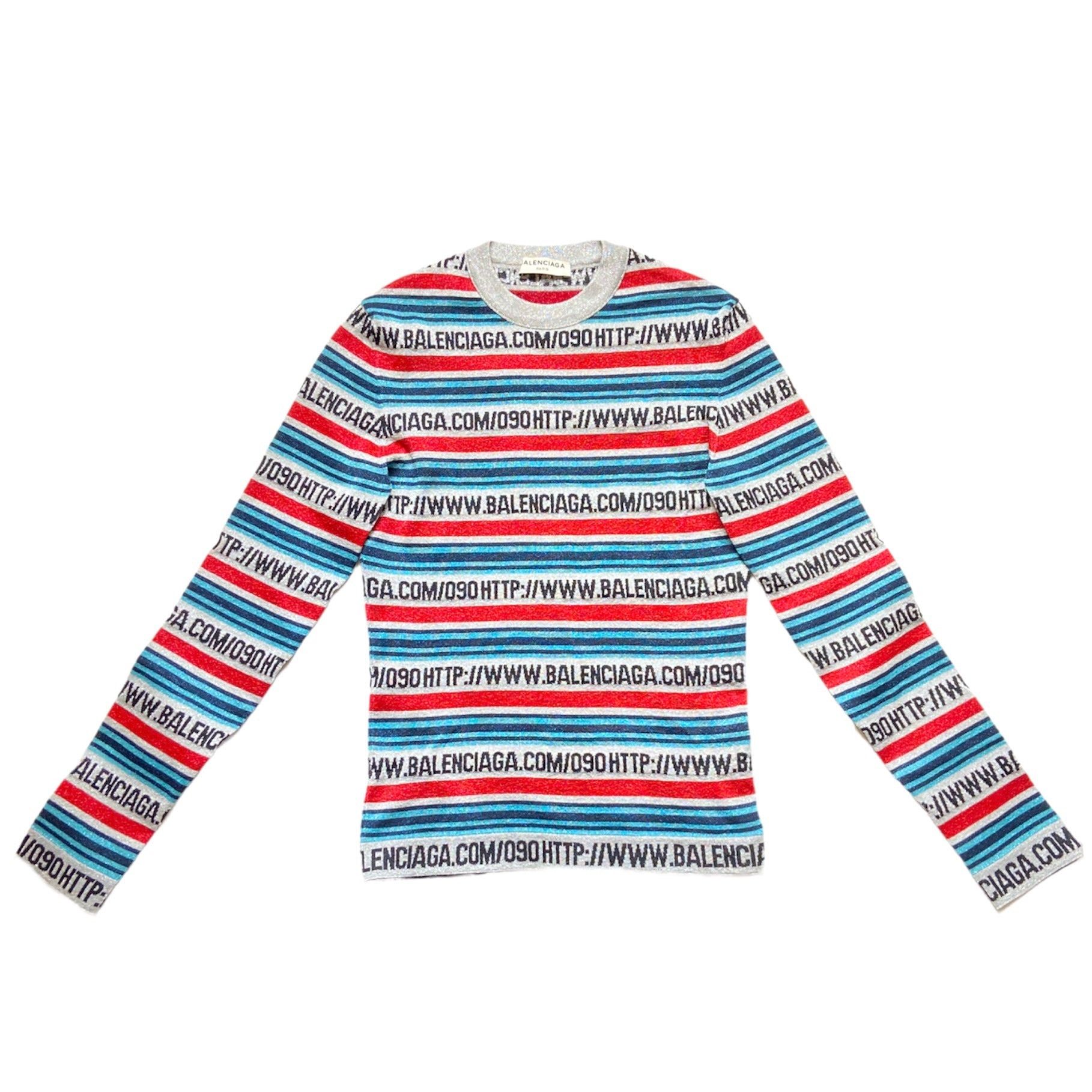 Balenciaga Website Url glitter jacquard knit striped sweater top 38 - 6