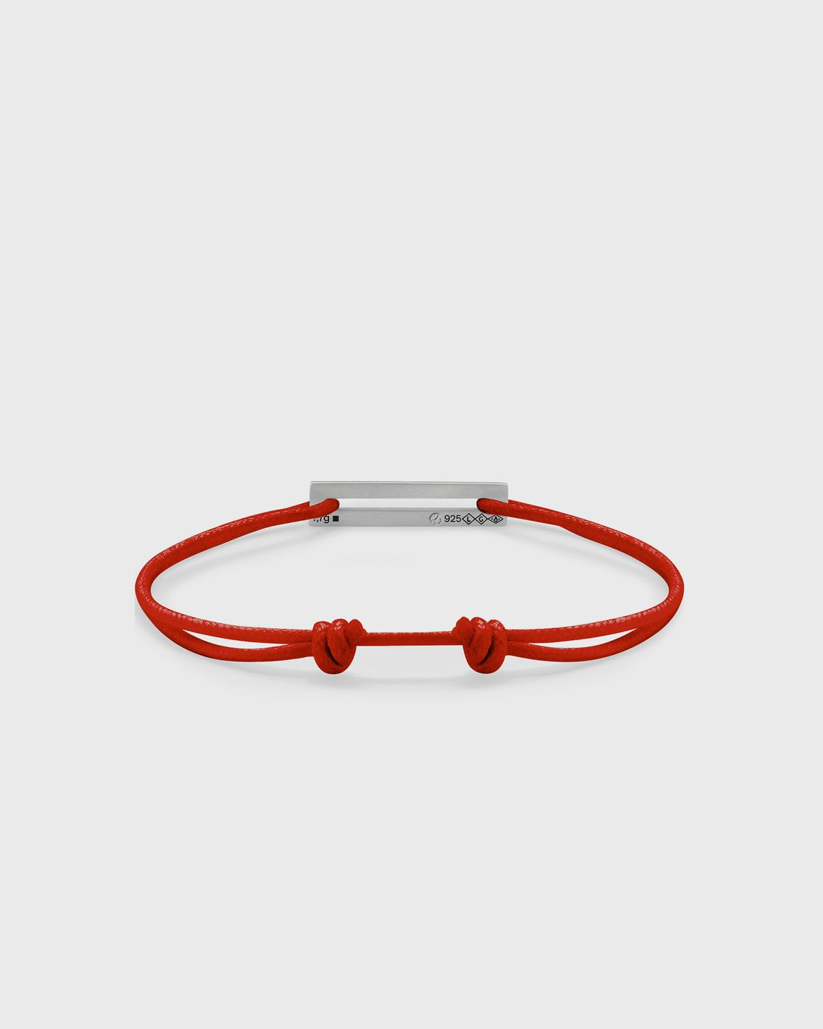 1.7g-polished sterling silver-red cord-bracelet - 3