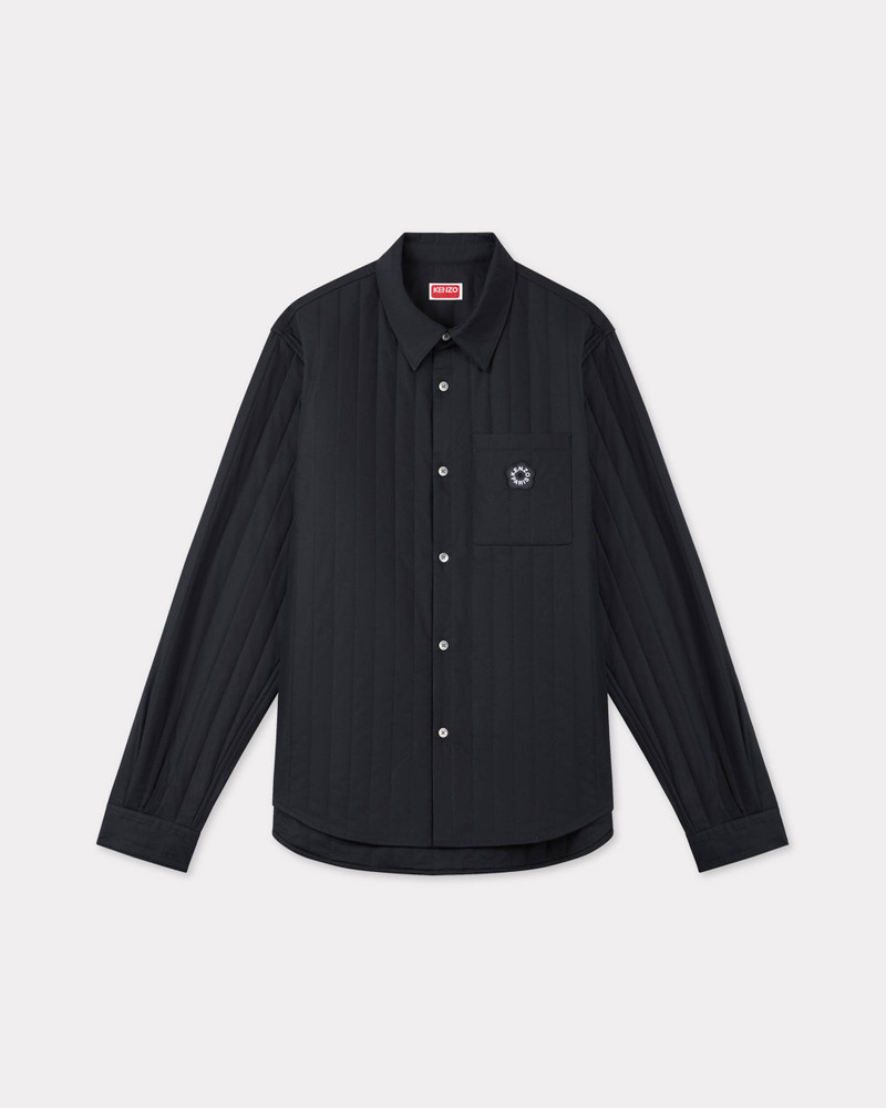 'Boke Flower 2.0' genderless padded overshirt in cotton poplin 1