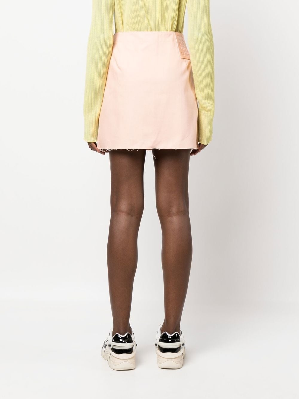 frayed cotton miniskirt - 4