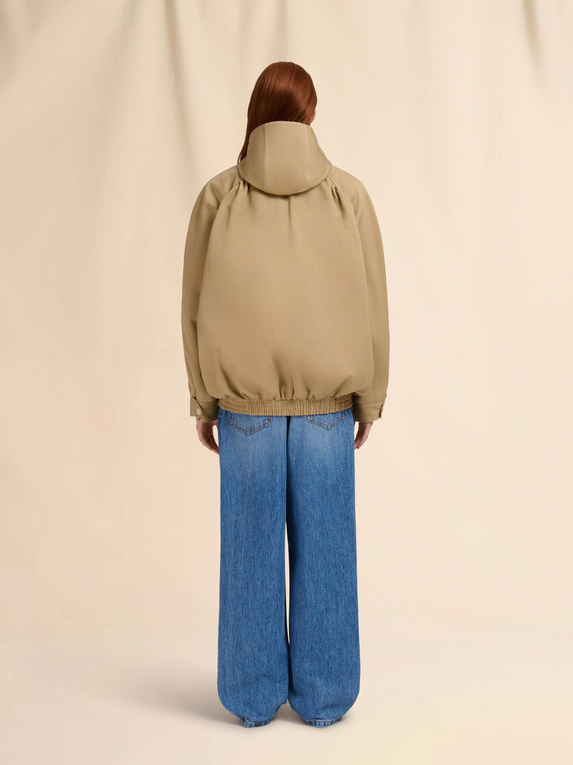 BROWN DRILL BOMBER JACKET - 3