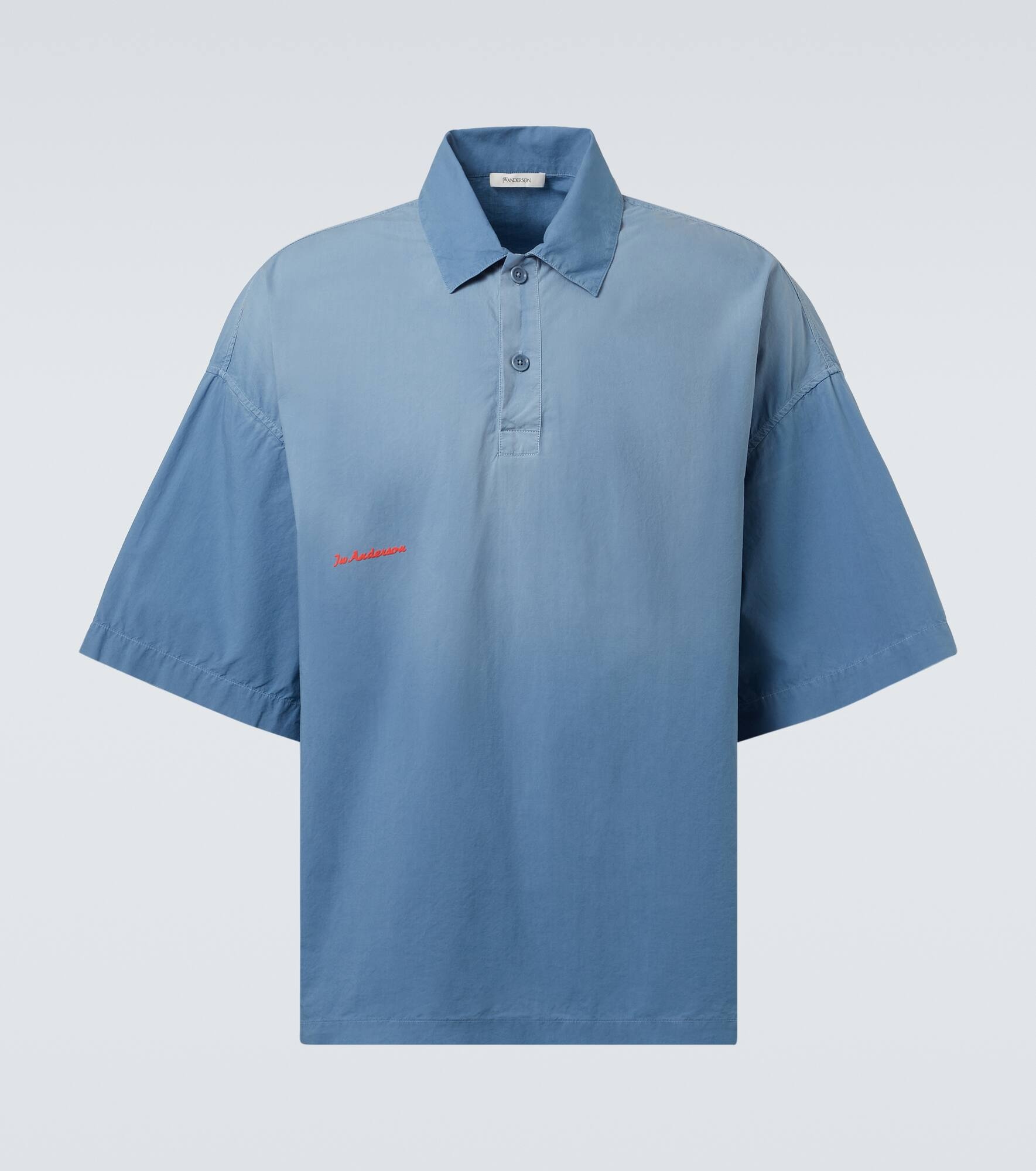 Logo embroidered oversized polo shirt - 1