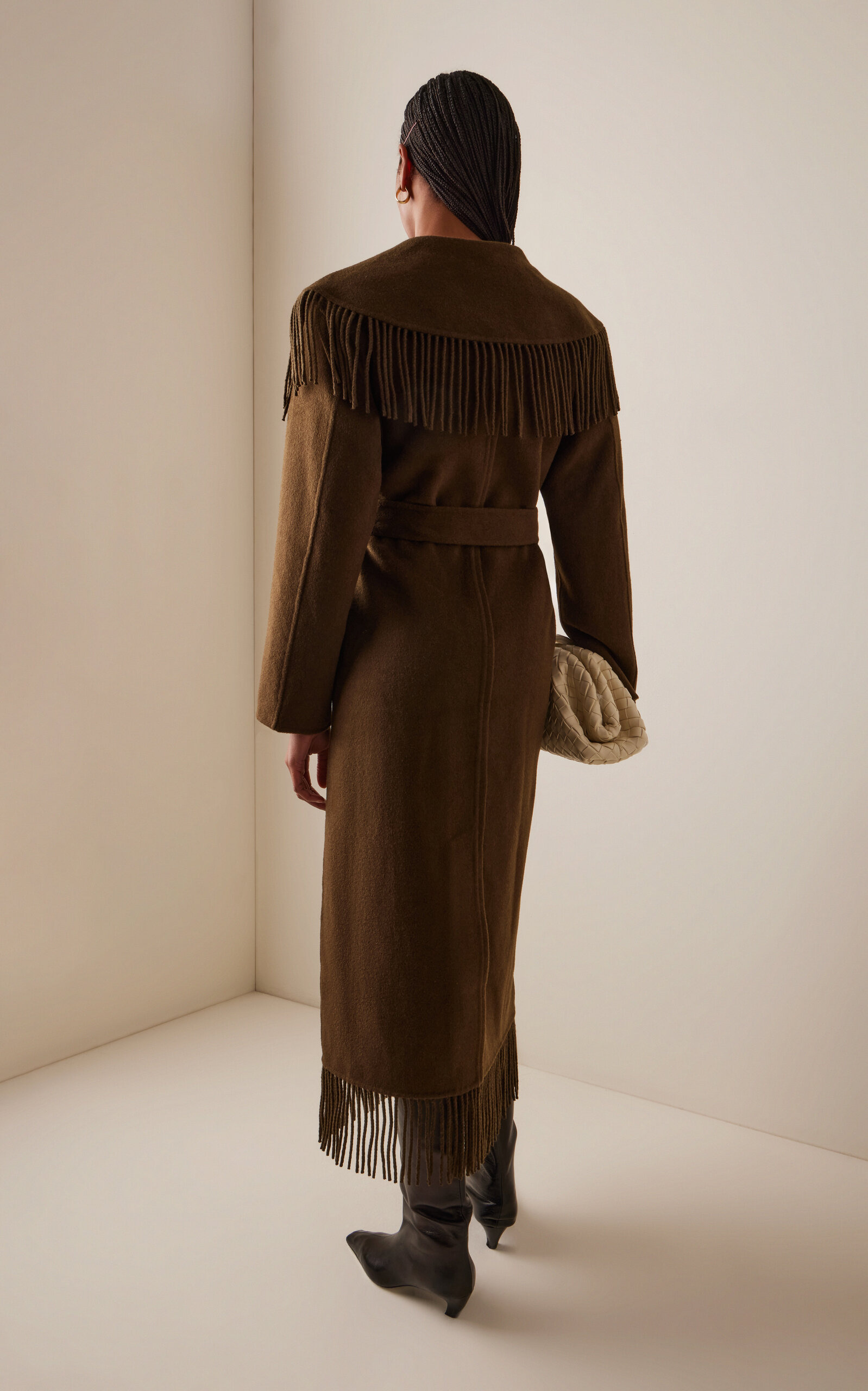 Carrie Fringe Robe Coat brown - 4