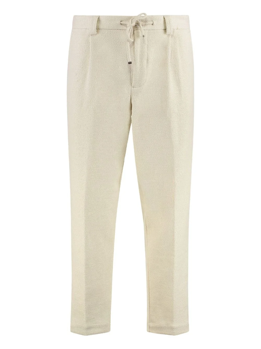 textured drawstring trousers - 1