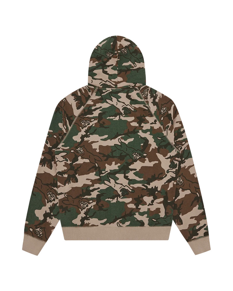 ICECREAM RUNNING DOG WOODLAND CAMO ZIP THROUGH HOOD outlook