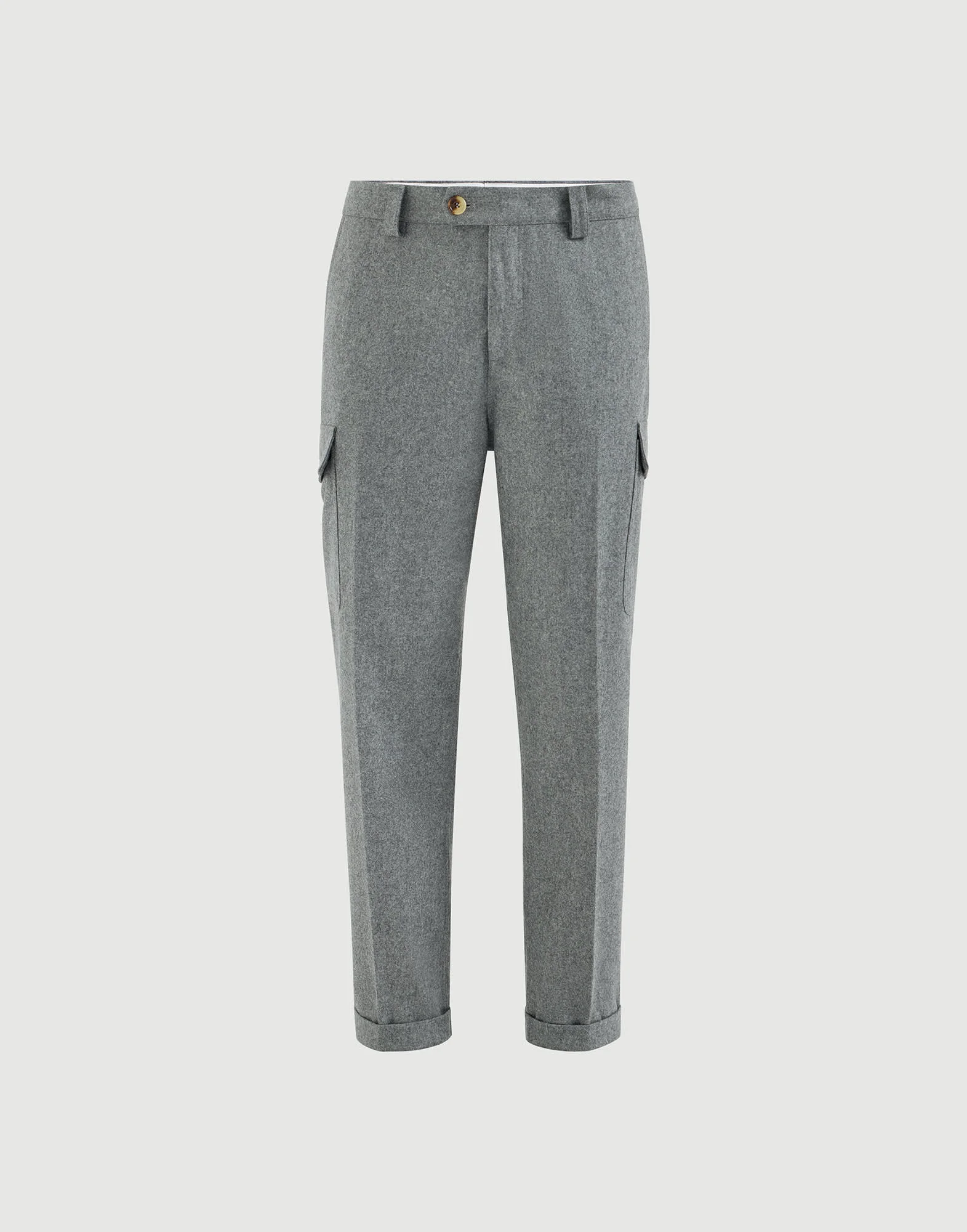 Virgin wool flannel trousers with cargo pockets - 1