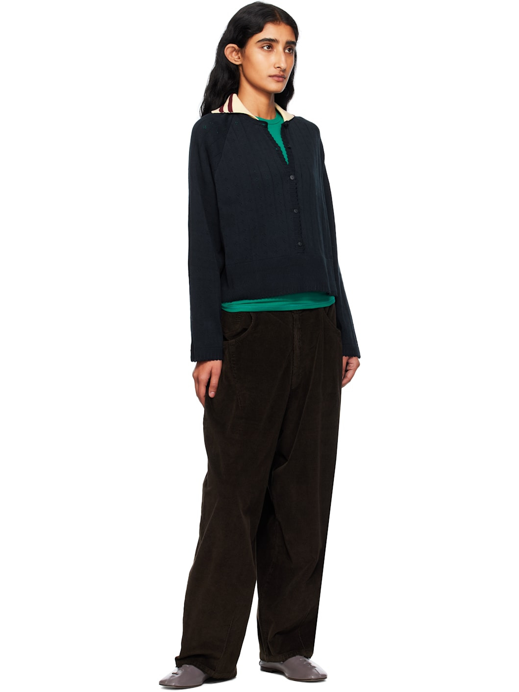 Brown Baggy Corduroy Trousers - 4