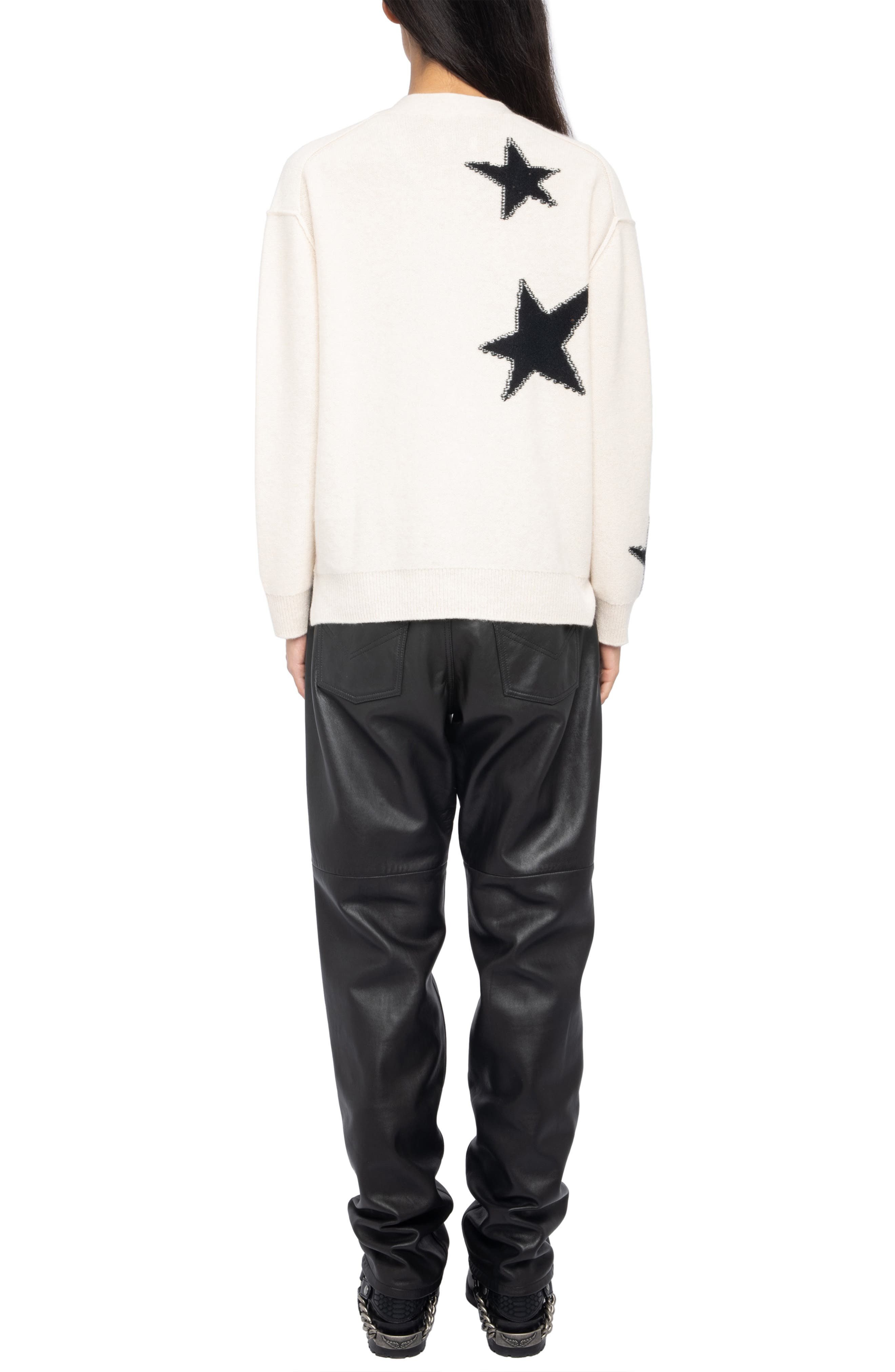 Zadig & Voltaire Mirka Star Cashmere Cardigan in Ecru at Nordstrom - 7