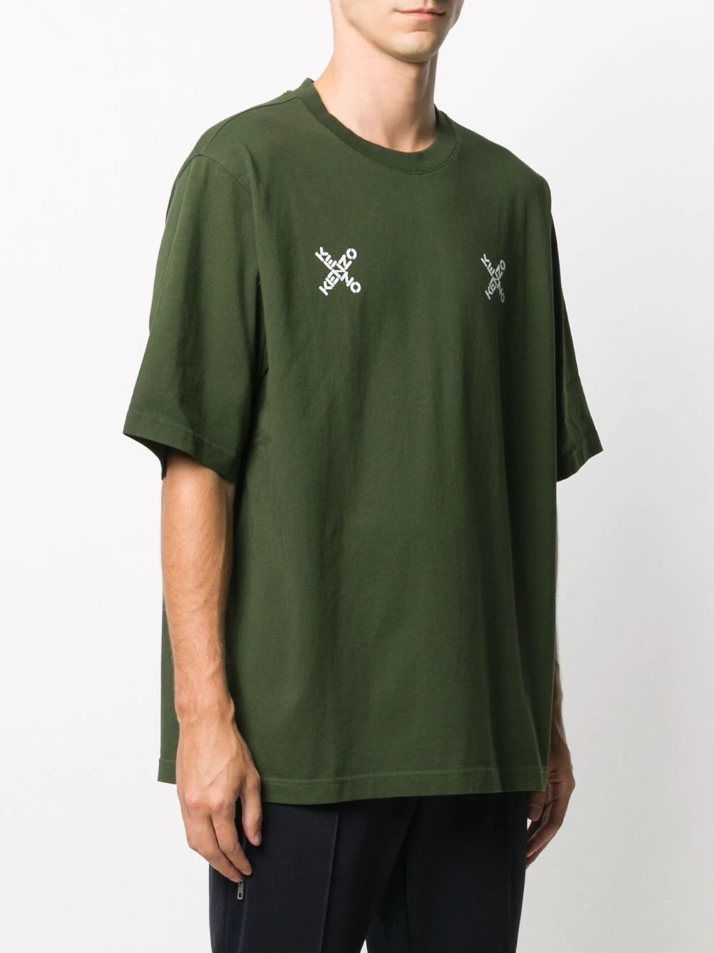 cross logo crew-neck T-shirt - 3