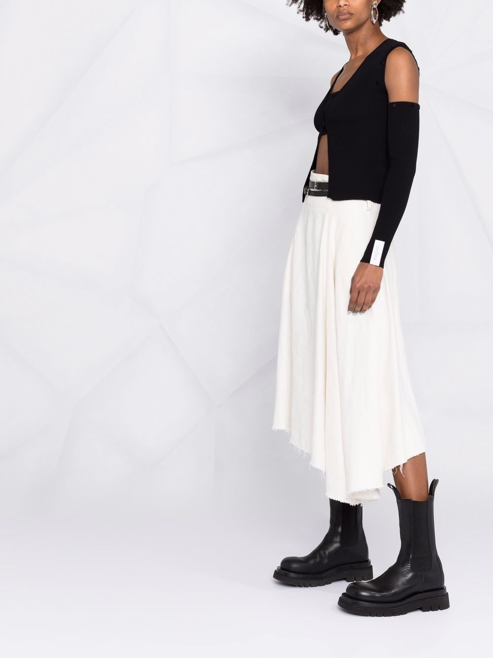 cut-out knitted cardigan - 4