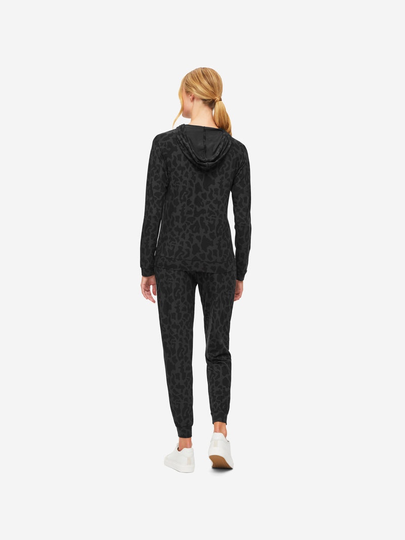 Women's Pullover Hoodie London 7 Micro Modal Stretch Black - 4