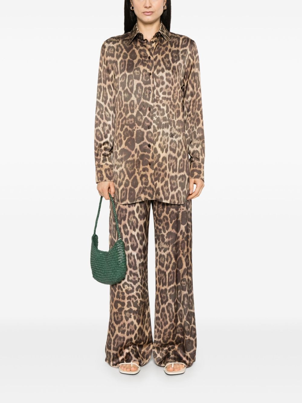 leopard-print straight-leg trousers - 2