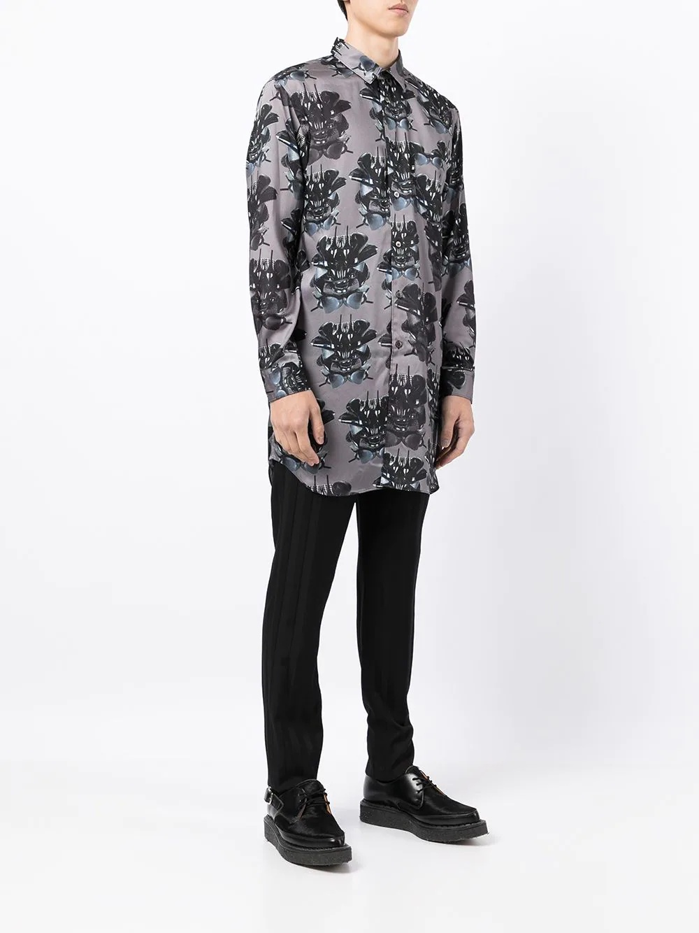 long-sleeved graphic print shirt - 3