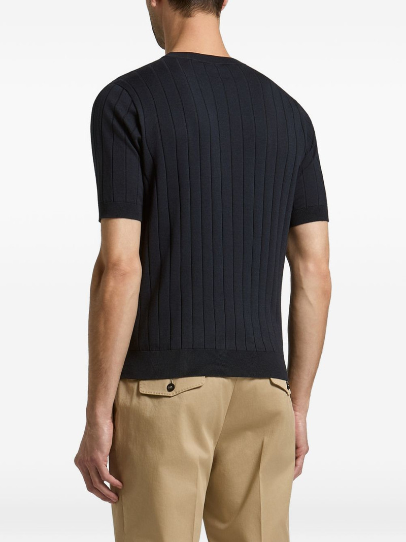 PESERICO ribbed-knit short-sleeve top outlook