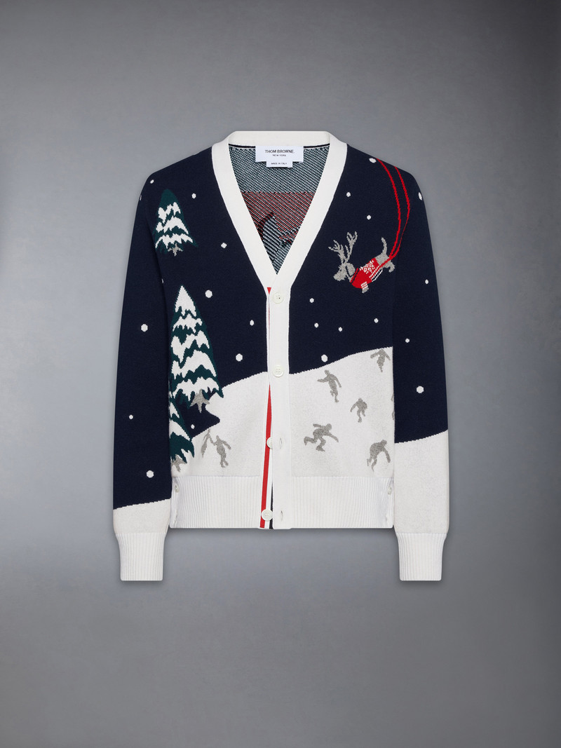 CASHMERE HOLIDAY SCENIC RELAXED FIT CARDIGAN 1