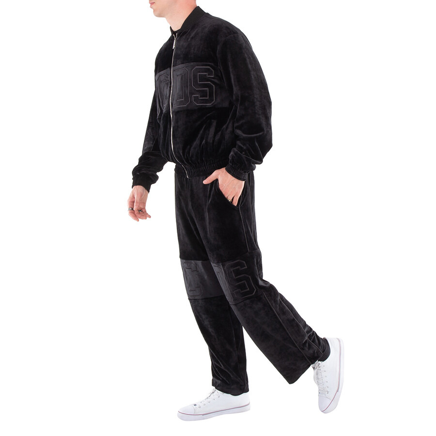 GCDS Logo-Embroidered Velvet Zip-Up Sweatshirt - 6