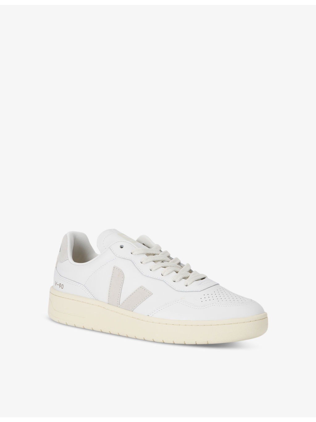 Men's V90 logo-embroidered low-top leather trainers - 3
