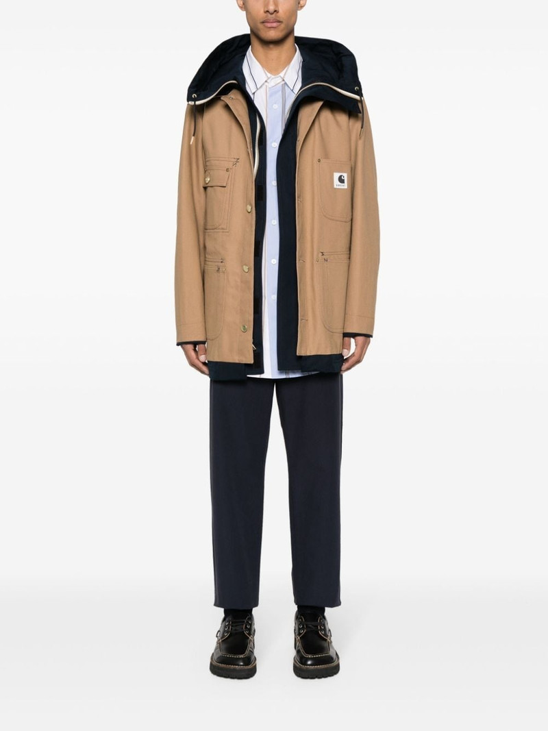 Carhartt logo-appliquÃ© gabardine tapered trousers outlook