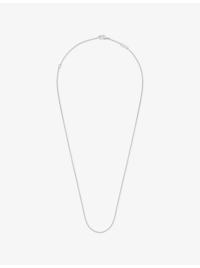 Angle Filed Trace Chain 18ct White Gold Necklace 1