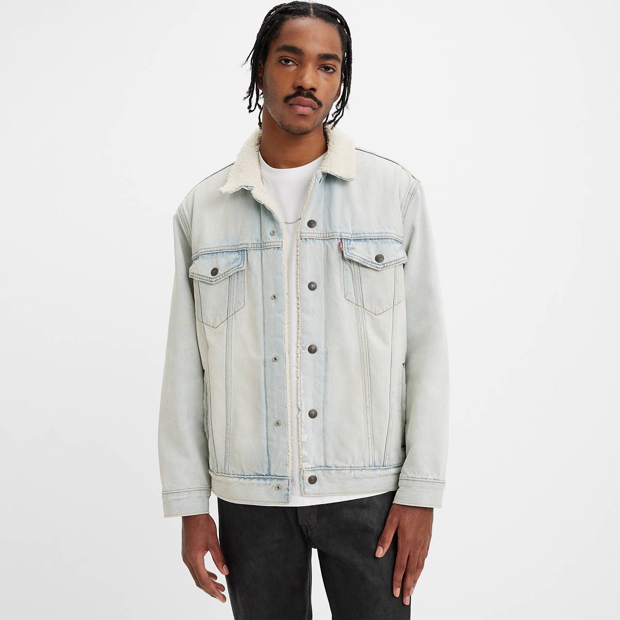 RELAXED FIT SHERPA TRUCKER JACKET - 3