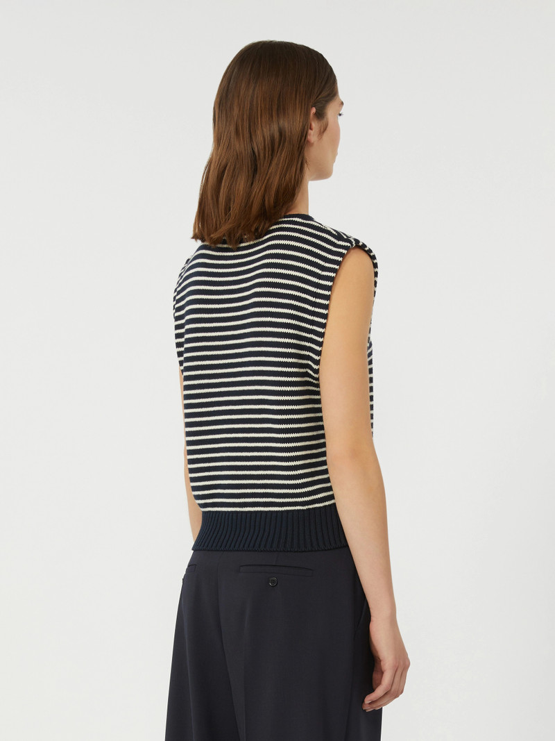 LANDA Cotton yarn gilet - NAVY 4