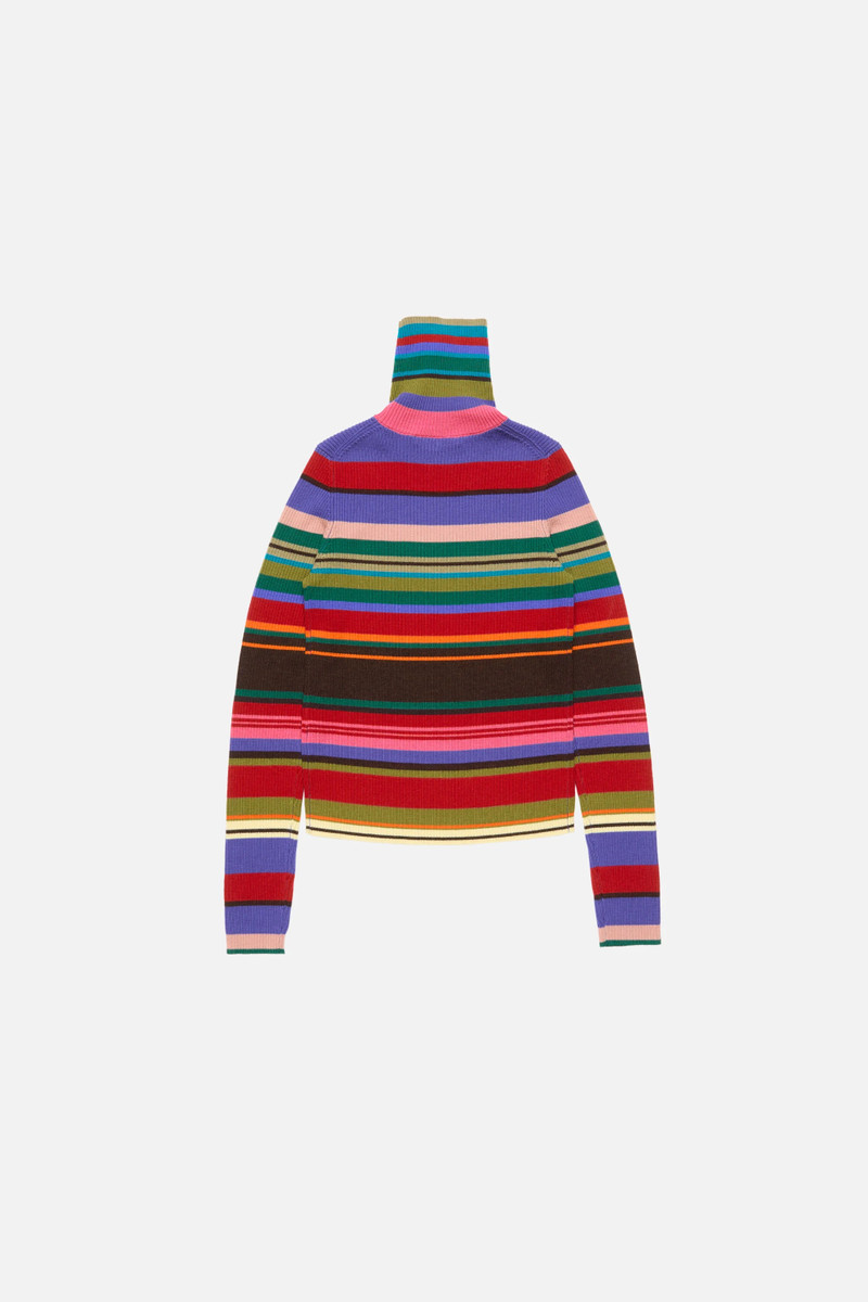 Striped wool turtleneck - Red/purple 6
