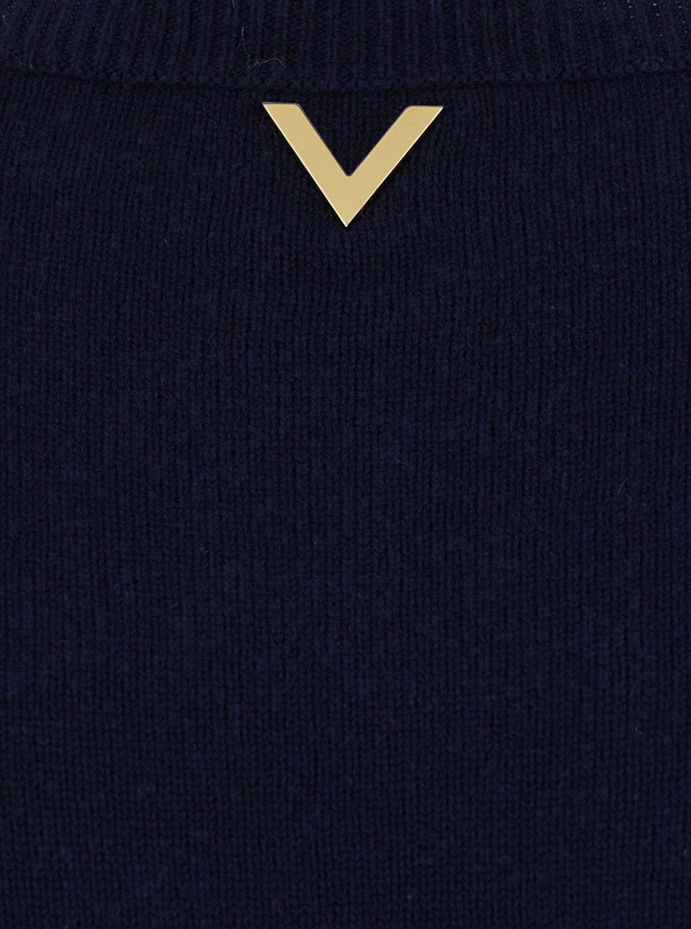 Valentino Women Blue Sweater With Vlogo Detail In Cashmere Woman - 3