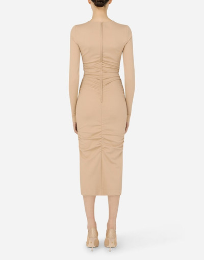 Dolce & Gabbana Jersey calf-length dress with draping outlook