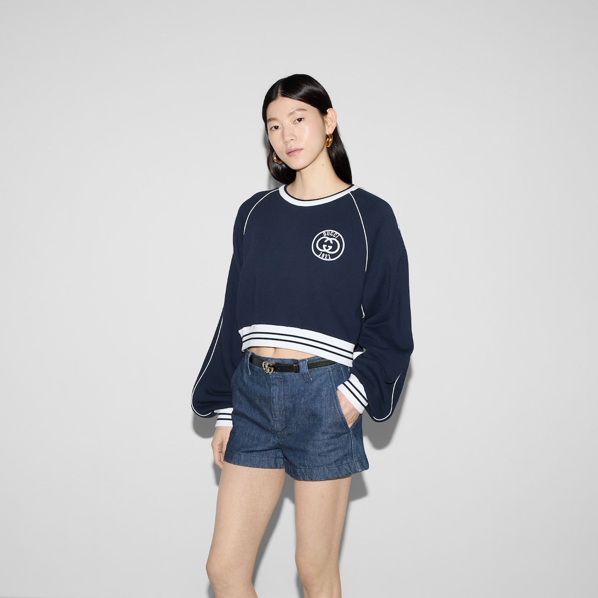 Cotton jersey sweatshirt with embroidery - 3