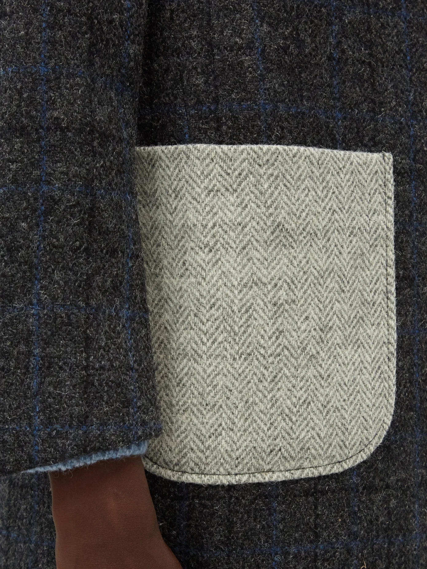 Patch-pocket checked wool-tweed coat - 4