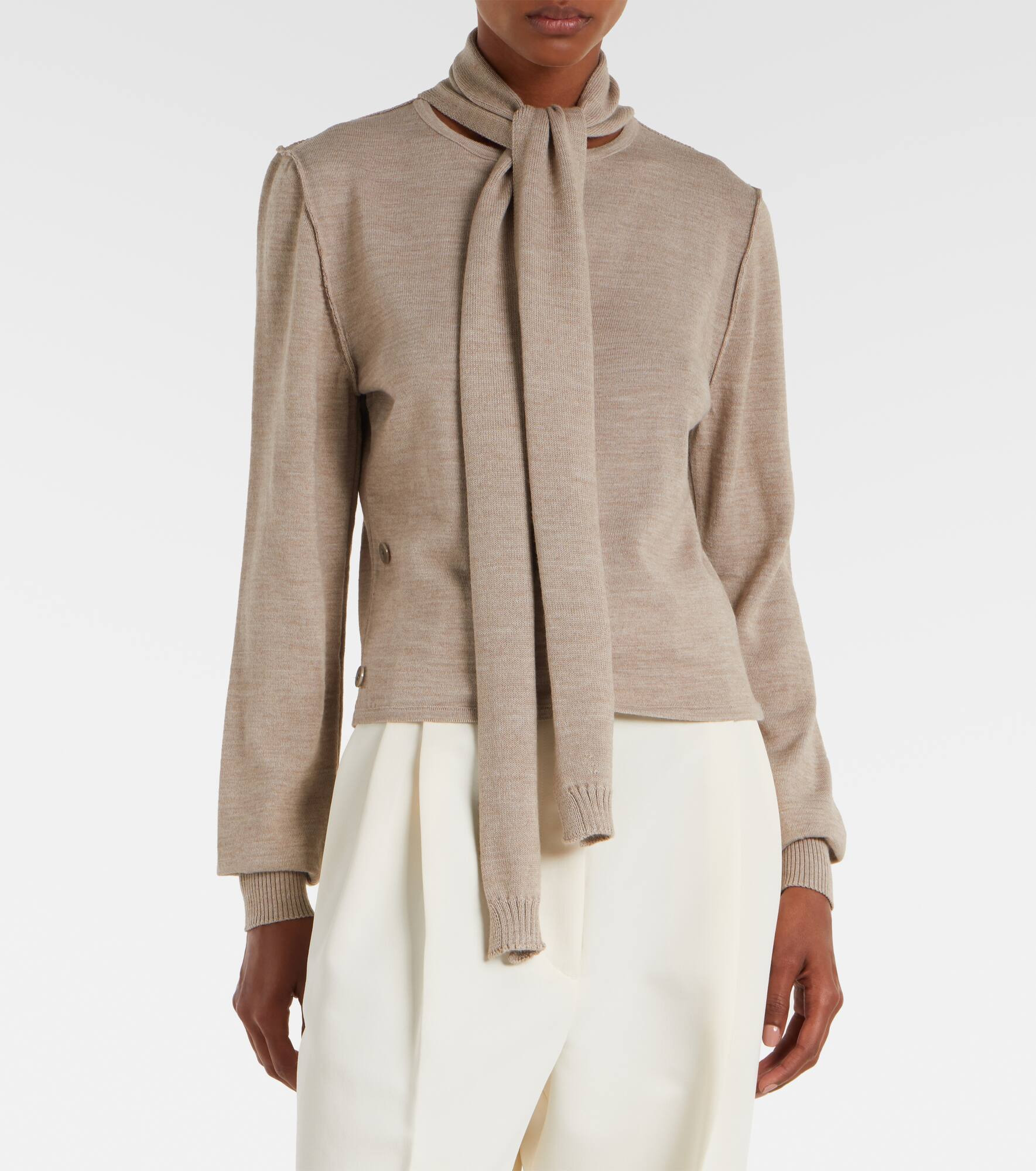 Twisted tie-detail wool-blend cardigan - 7