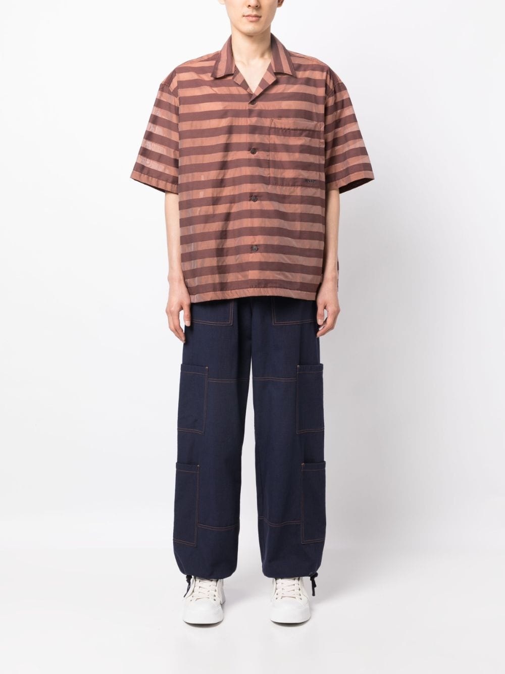 STRIPED COTTON-BLEND SHIRT - 5