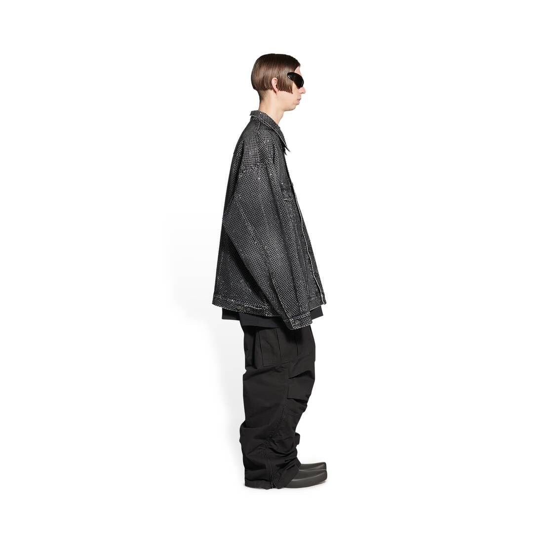 large fit jacket with rhinestones - 3