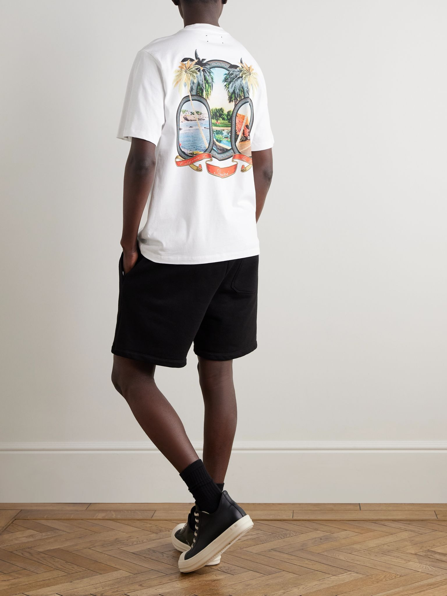 MA Paradise Logo-Print Cotton-Jersey T-Shirt Ivory - 2