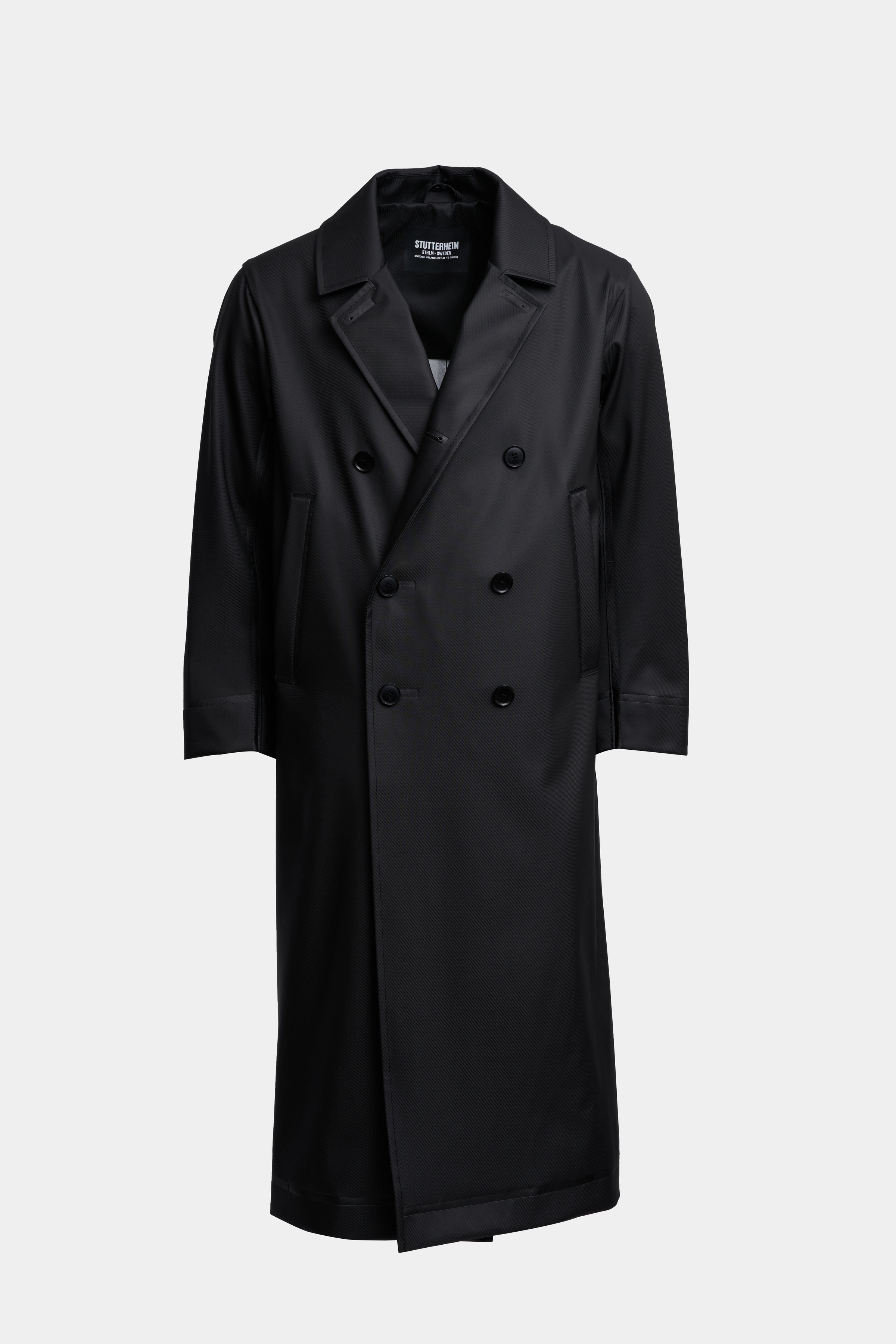 Rosenbad Long Double Breasted Overcoat Black - 7