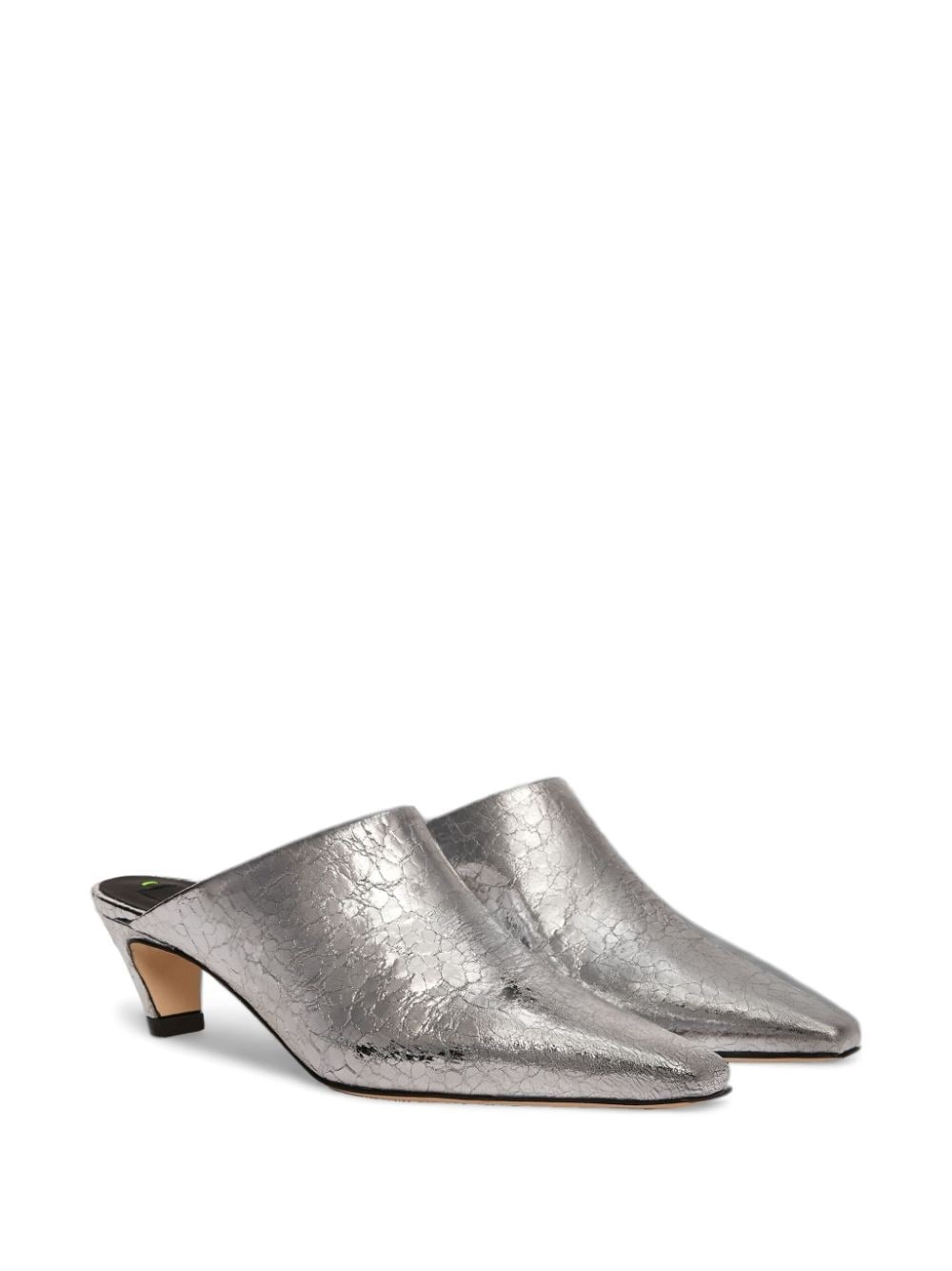 metallic leather mules - 2