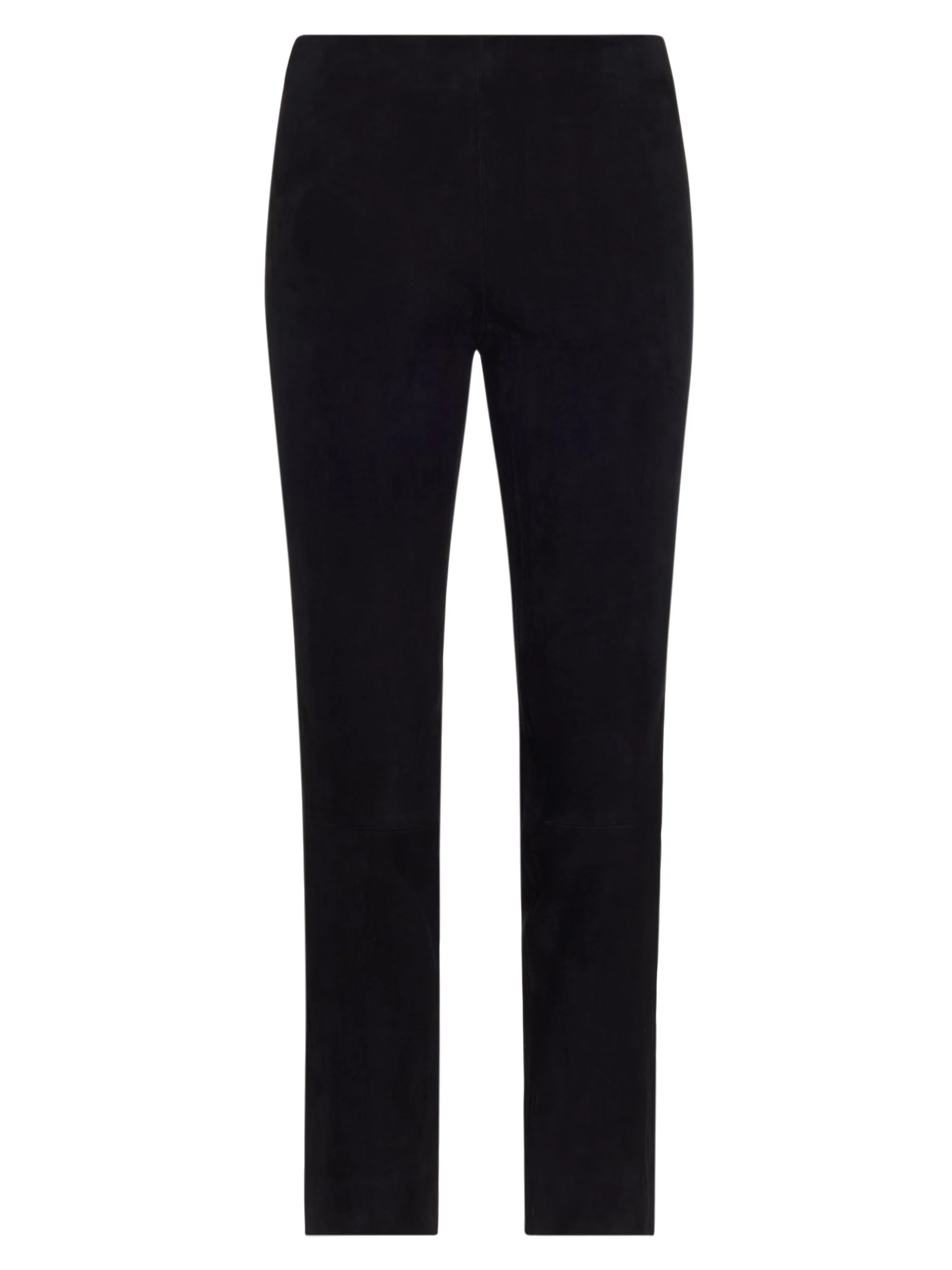 Women's Stretch-Suede Cropped Pants - Black - 1