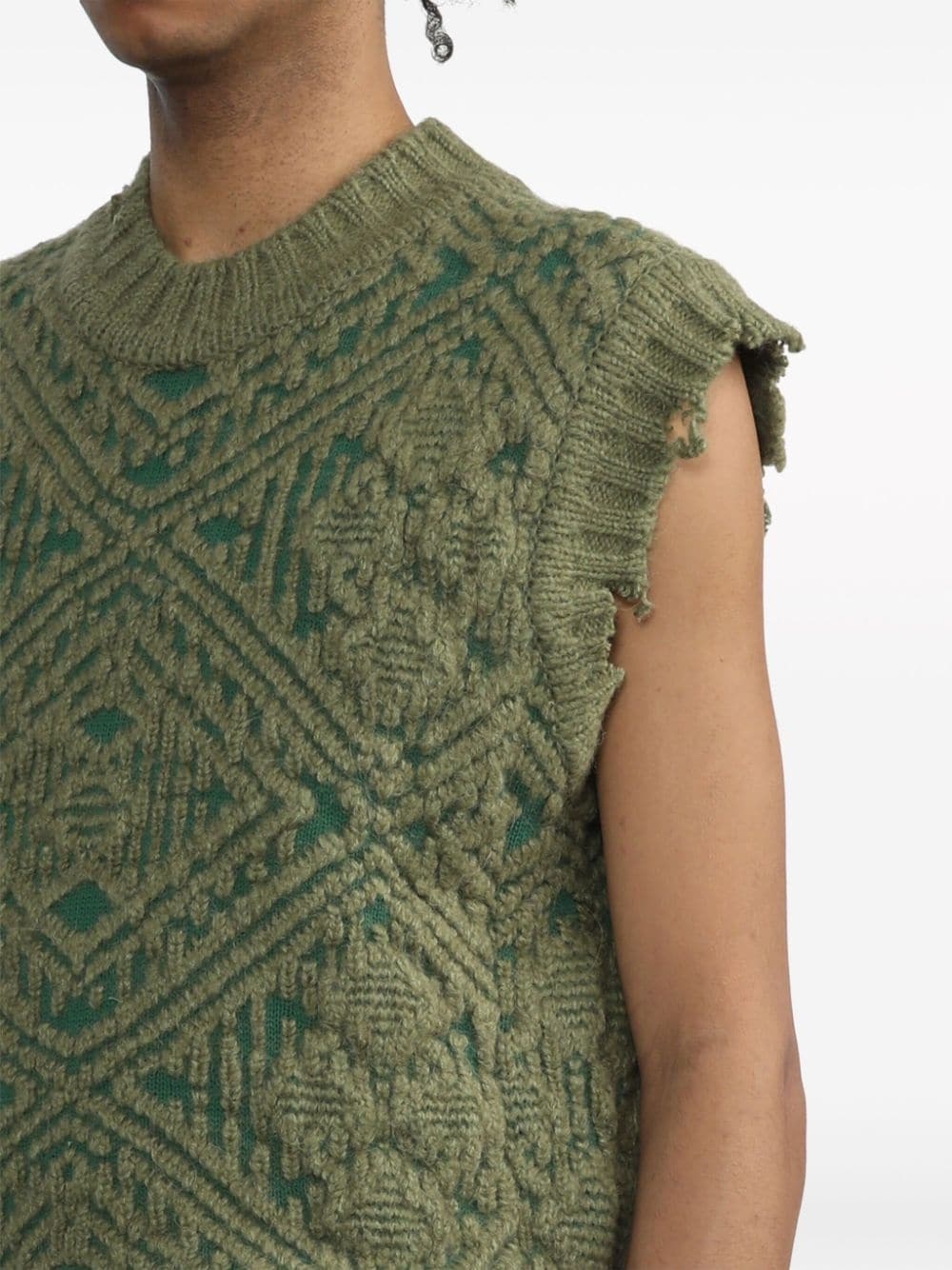 jacquard knitted vest - 5