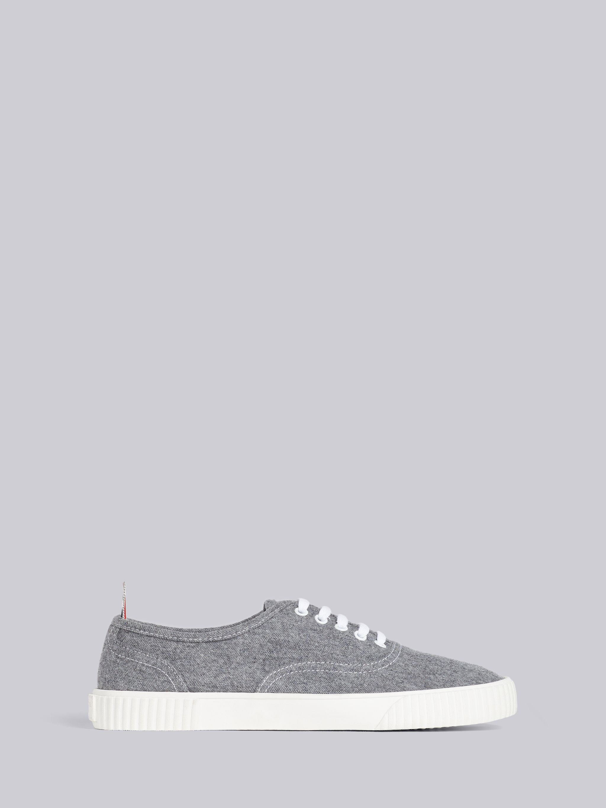 Medium Grey Lightweight Boiled Wool Heritage Trainer - 1