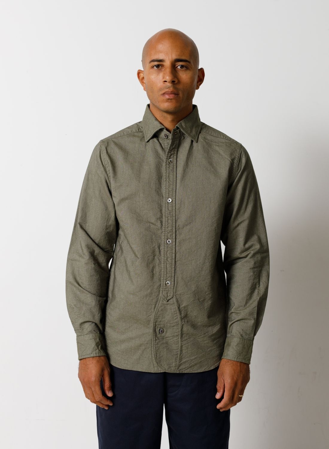 British Officers Shirt in Dark Green - 2