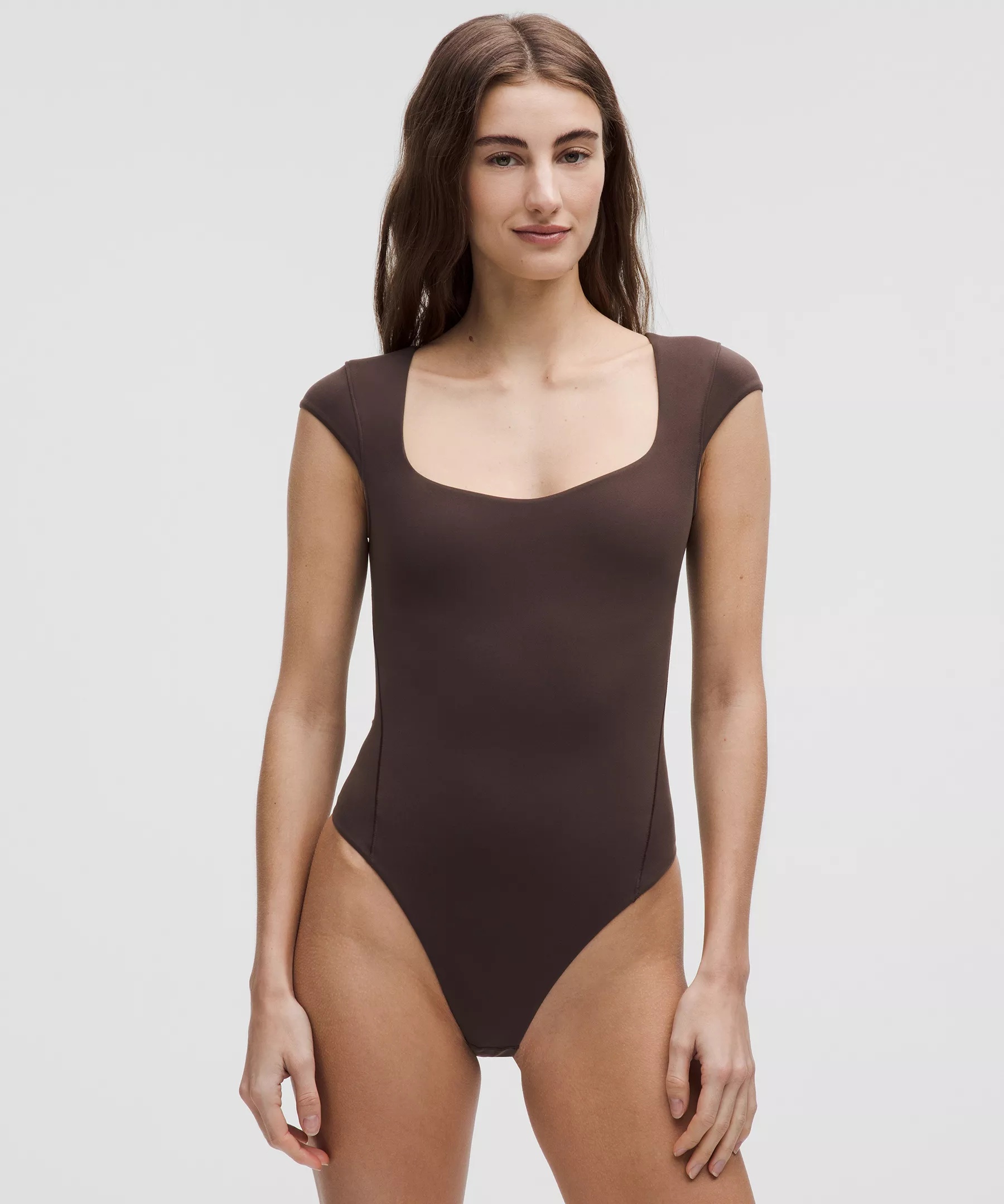 Wundermost Ultra-Soft Nulu Sweetheart Cap-Sleeve Thong Bodysuit - 1