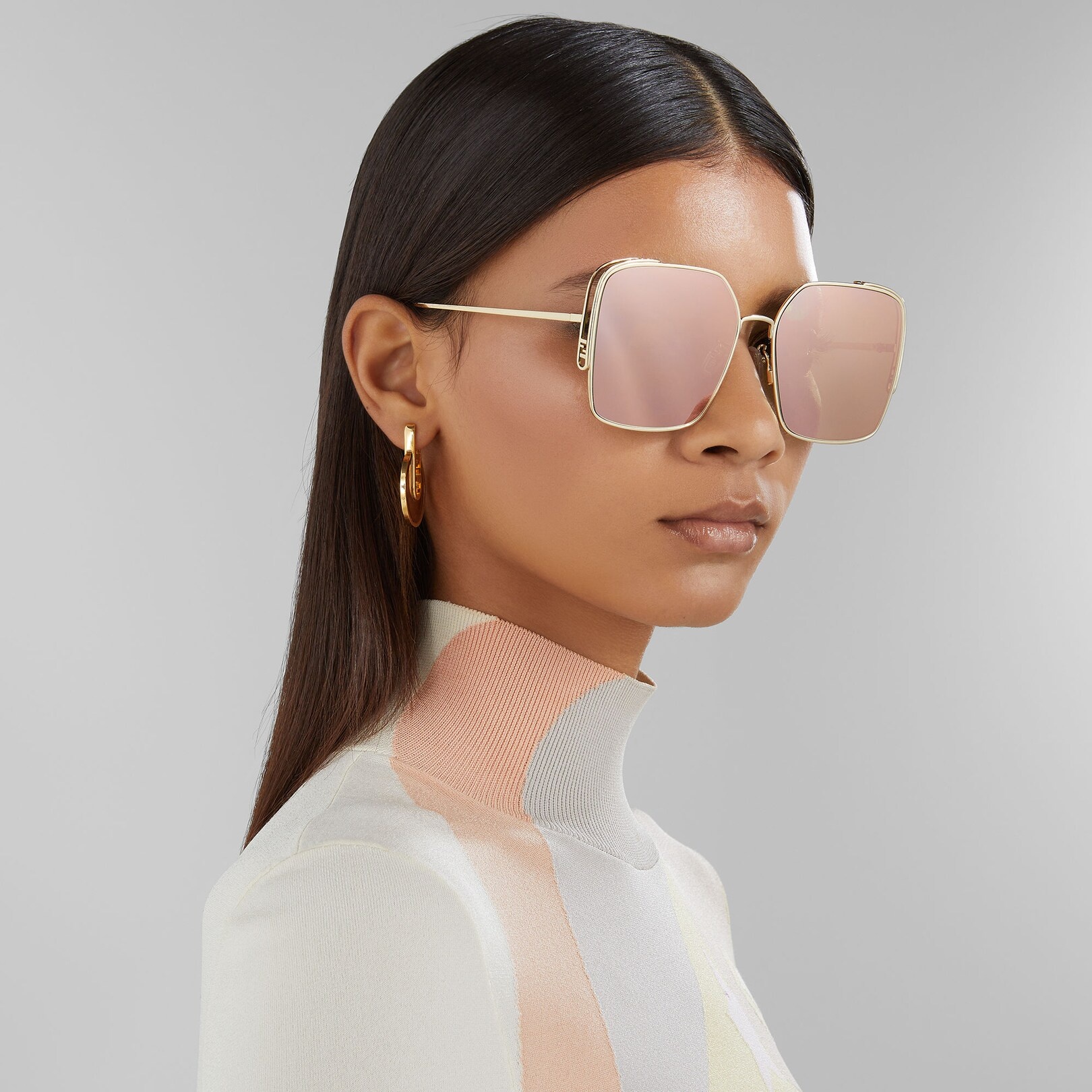 Sunglasses with gold-mirrored pink lenses - 4