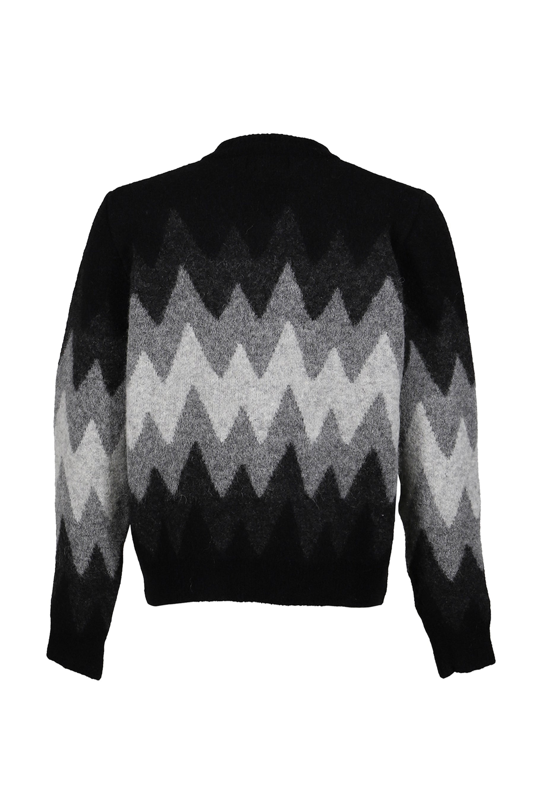 DEGRADE JACQUARD CARDIGAN / BLK GRY - 6